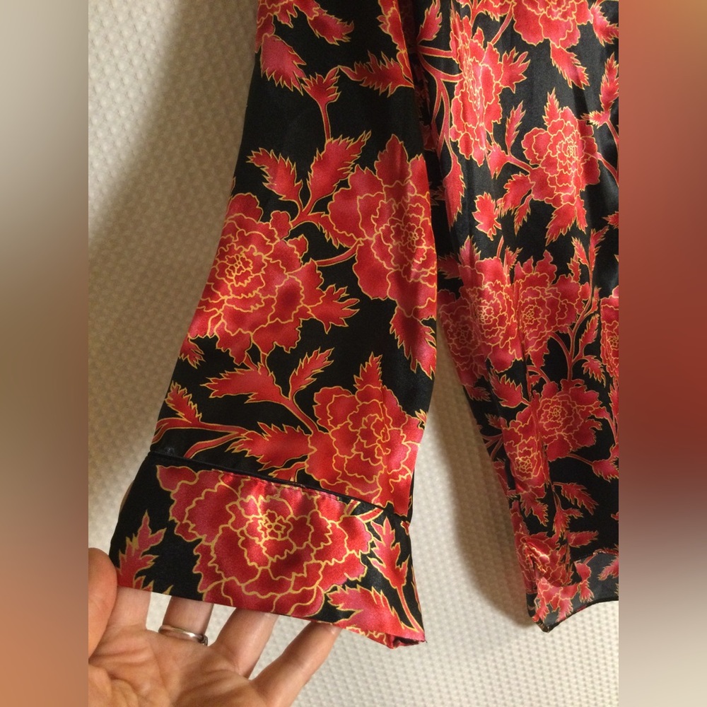 🌹2xHP!🌹 VS | VTG Gold Label Satin Floral Sleep Shirt - Picture 7 of 12